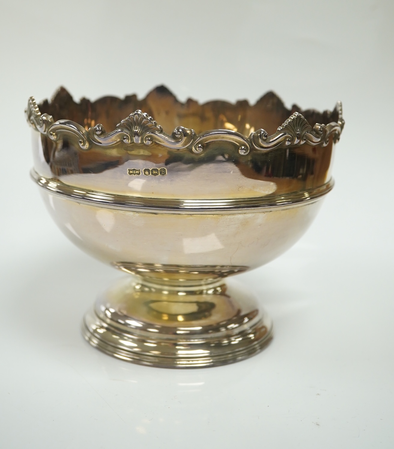 An Elizabeth II silver rose bowl, by Mappin & Webb, Sheffield, 1969, diameter 15.6cm, 12.1oz. Condition - good